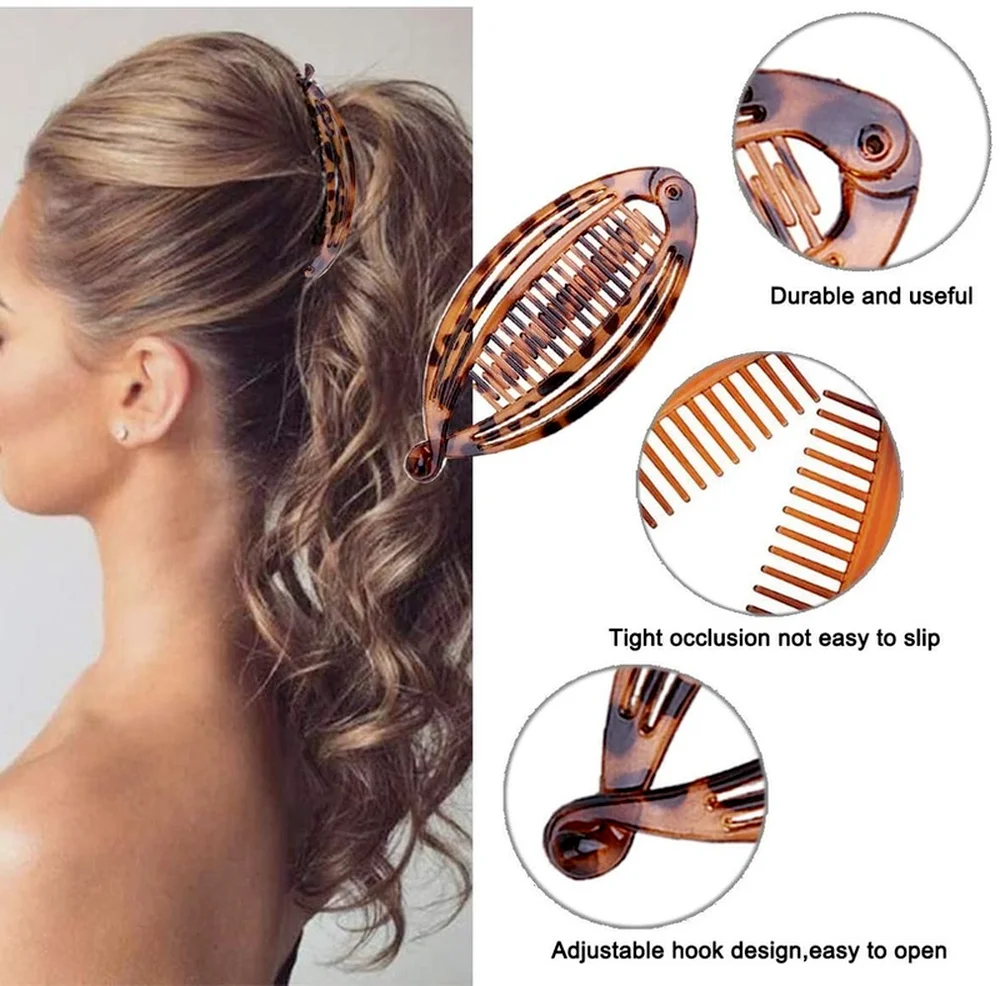 4PCS Hair Clips Vintage Clincher Combs Tool for Thick Curly Hair Accessories Fishtail Hair Clip Banana Clip Set for Women Girls