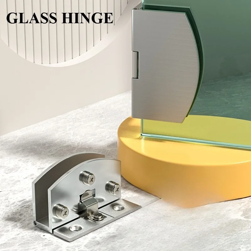 2 Pcs Cake Cabinet Glass Hinge High Quality Punch-free Wine Cabinet Cabinet Glass Hinge Furniture Hardware Accessories