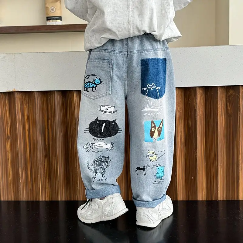 

Boys' pants in spring and autumn, middle-aged and middle-aged, boys' jeans, handsome and versatile, boys' pants, casual