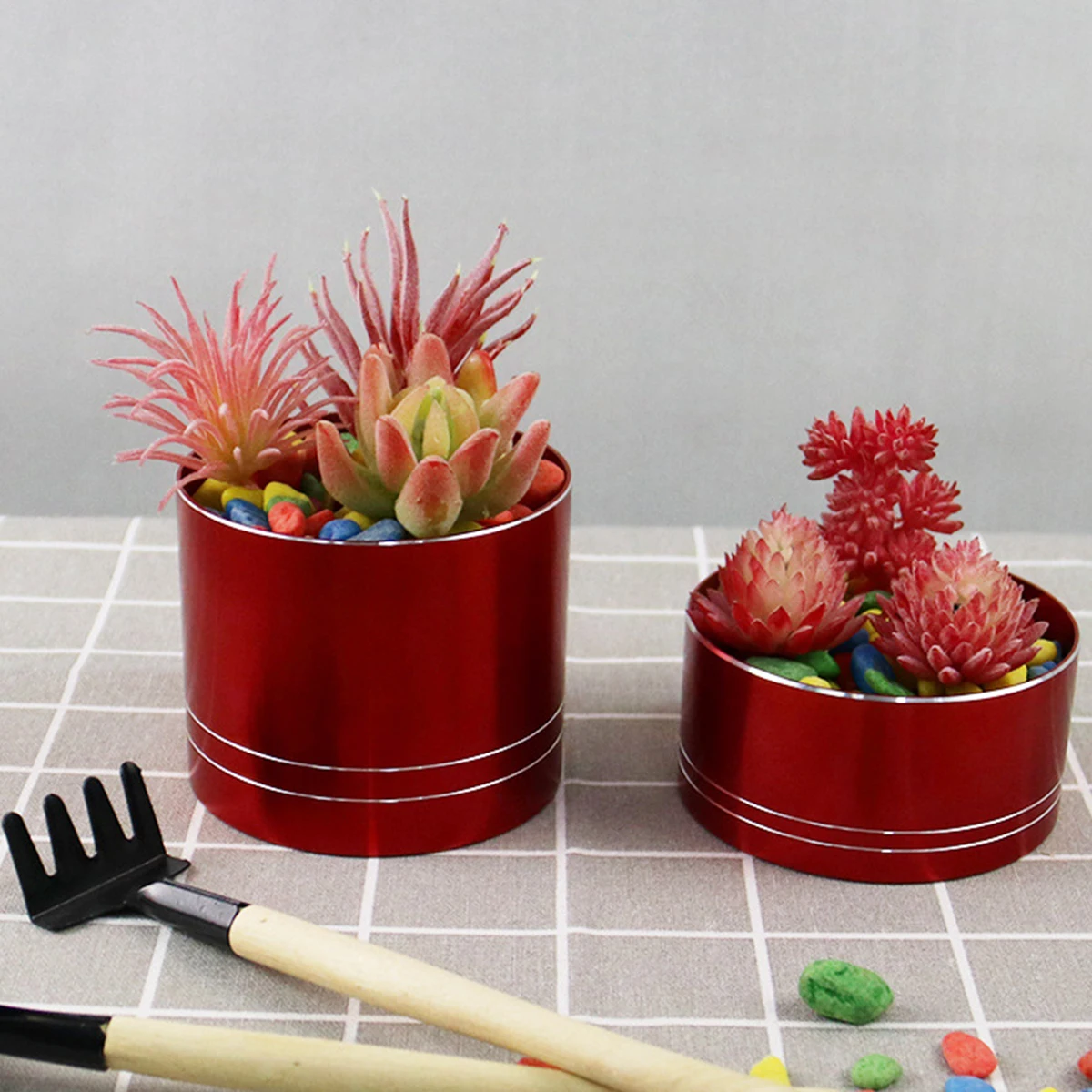 

Succulent Plant Pot Simple Round Design Space Saving Desktop Decor Flower Pots Indoor Container Home Office Garden Chic Style