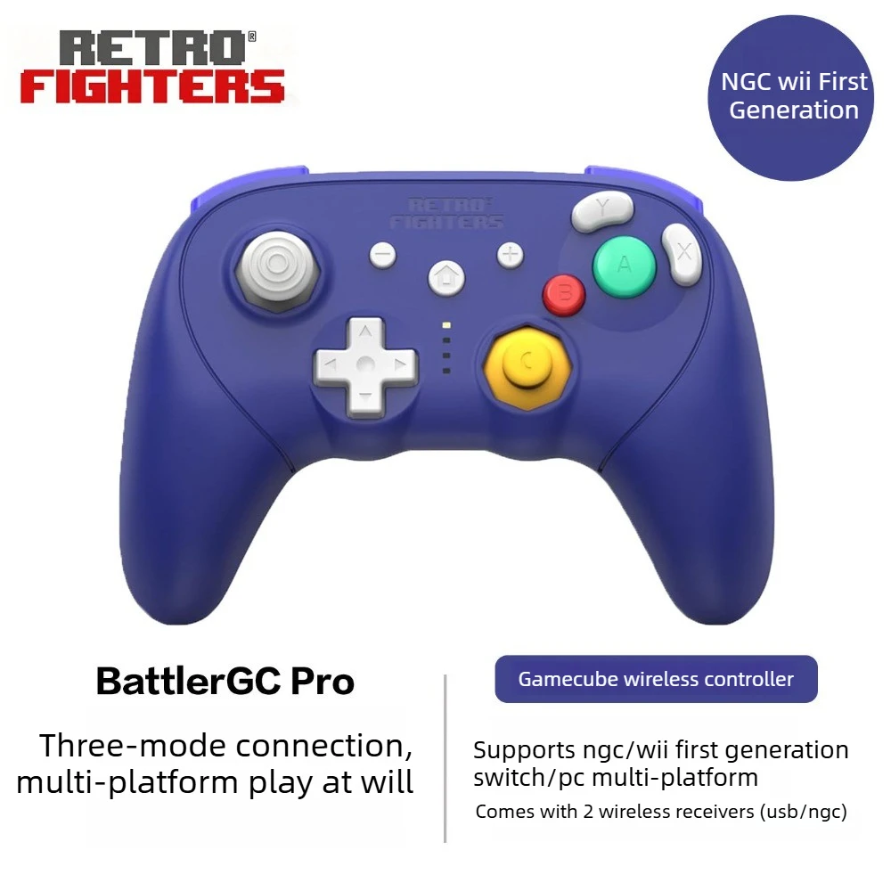 RetroFighters Gamepad Wireless Three-mode Bluetooth Hall Joystick Custom Game Controller Adaptation Gamecube/Switch/PC Gift