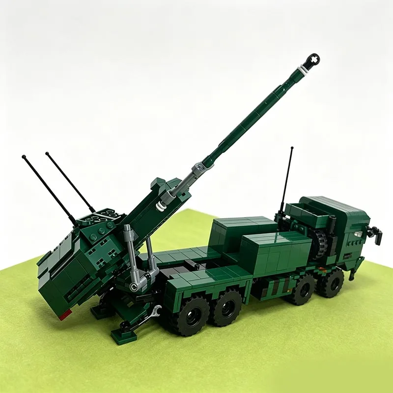 1048Pcs Customize 1 35 Scale Military Self Propelled Artillery Vehicle Model Custom Building Blocks Education Assembly Toy Gift