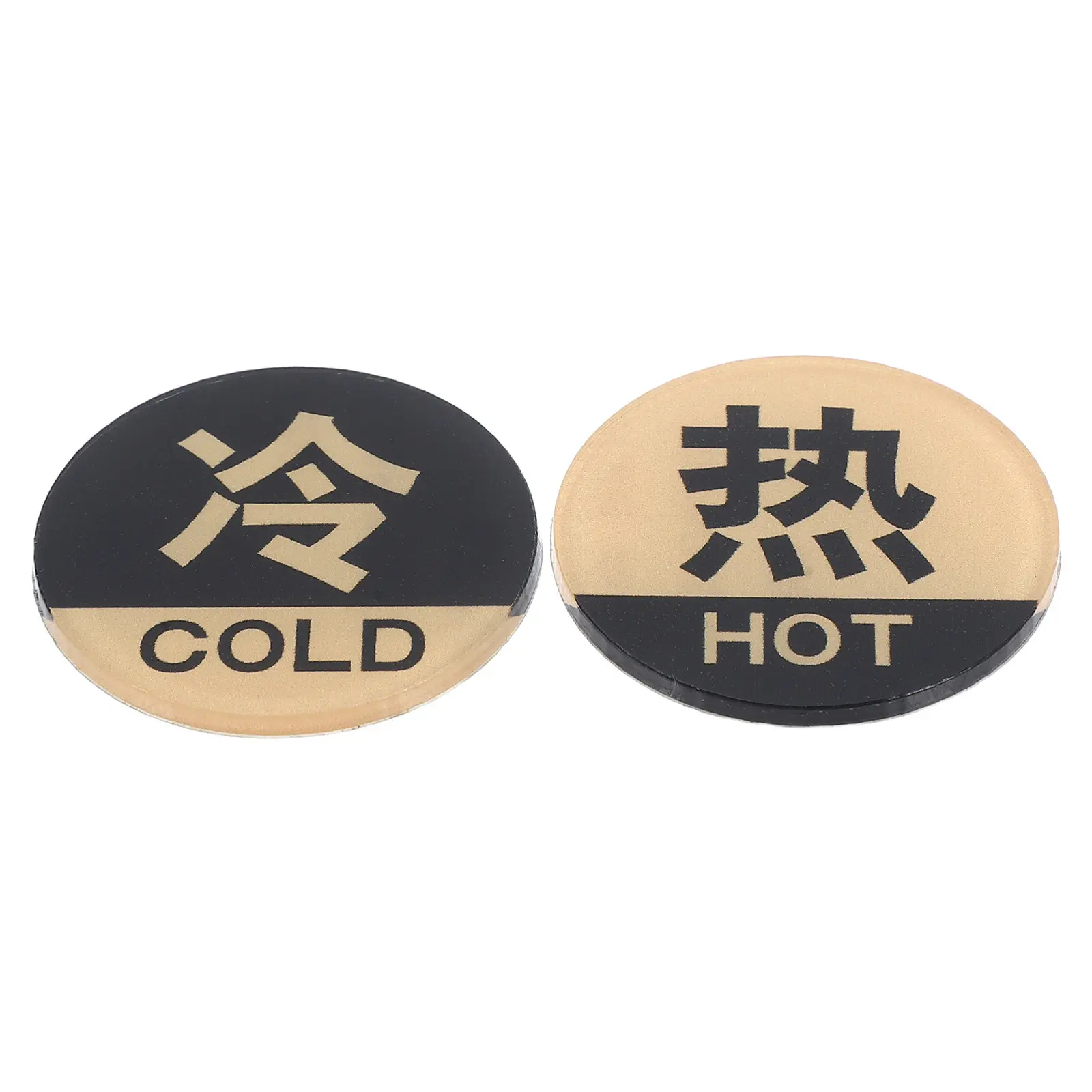 2Pcs Acrylic Hot Cold Water Sign Stickers Self Adhesive Bathroom Faucet Labels for Home Hotel Guesthouse Thermal Indicator Decor