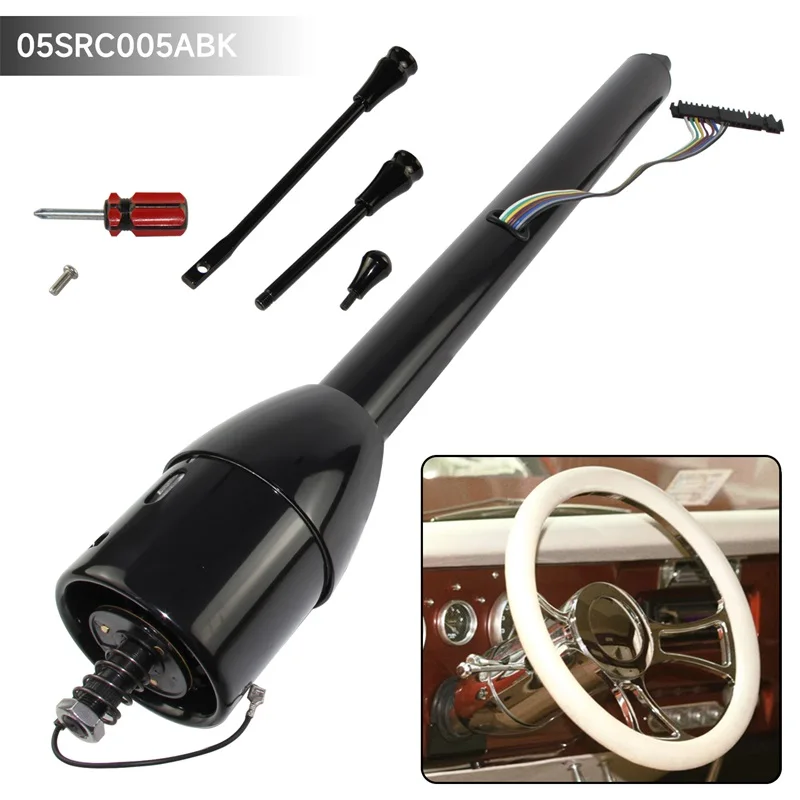 32''/30''/28'' Inch LR GM Electrophoretic Coating Tilt MT Manual Style Steering Column Universal for GM Car 69-94 Black/Silver