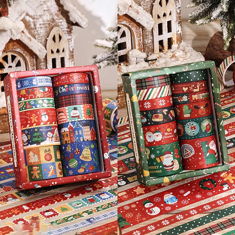 6/12 Rollen Weihnachten Washi Tape Set Weihnachten dekorative Scrapbooking Weihnachtsmann Tape dekorative Maskierung Klebebänder