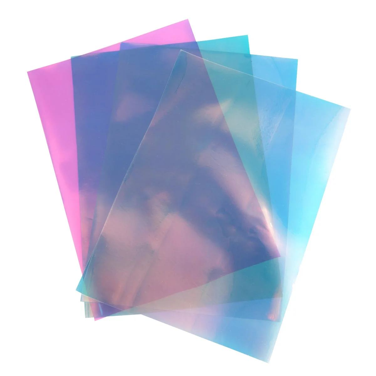 

4 Sheets Transparent PVC Fabric Rainbow Film DIY Luggage Clothing Iridescent Craft Supplies Hairpin Material Projects