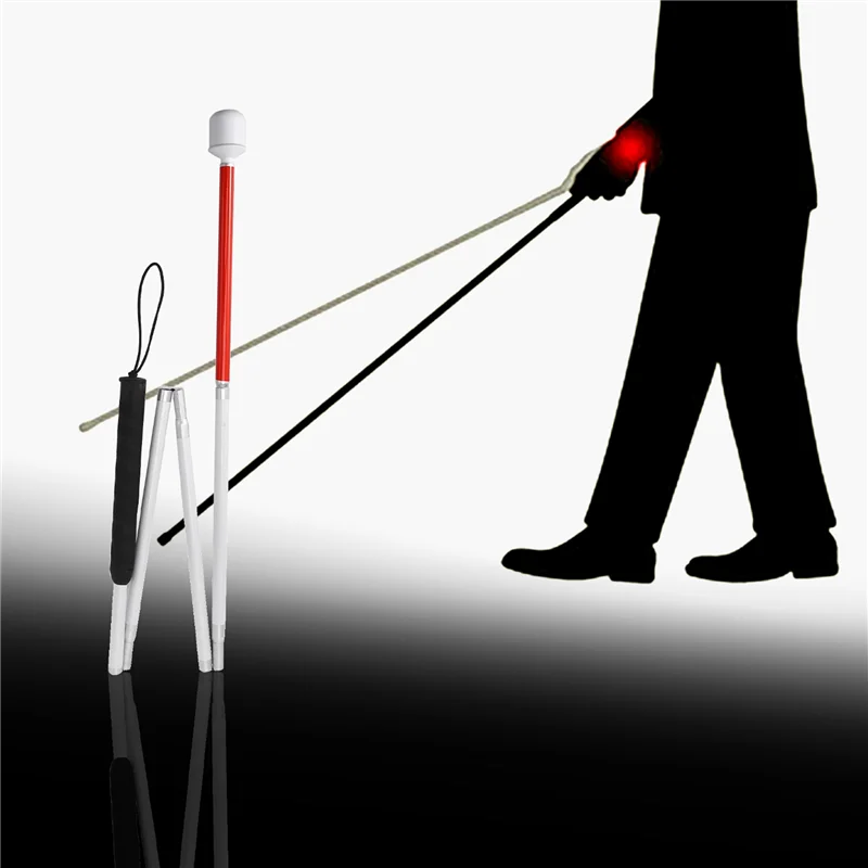 

5X Aluminum Folding Cane 4-Sec Folding Cane With Rolling Tip For Blind Walking Stick