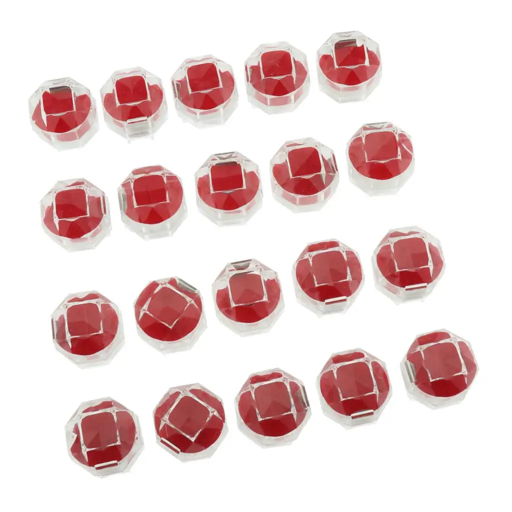 

Pack of 20 Hexagon Shape Rings Box Transparent Engagement Case