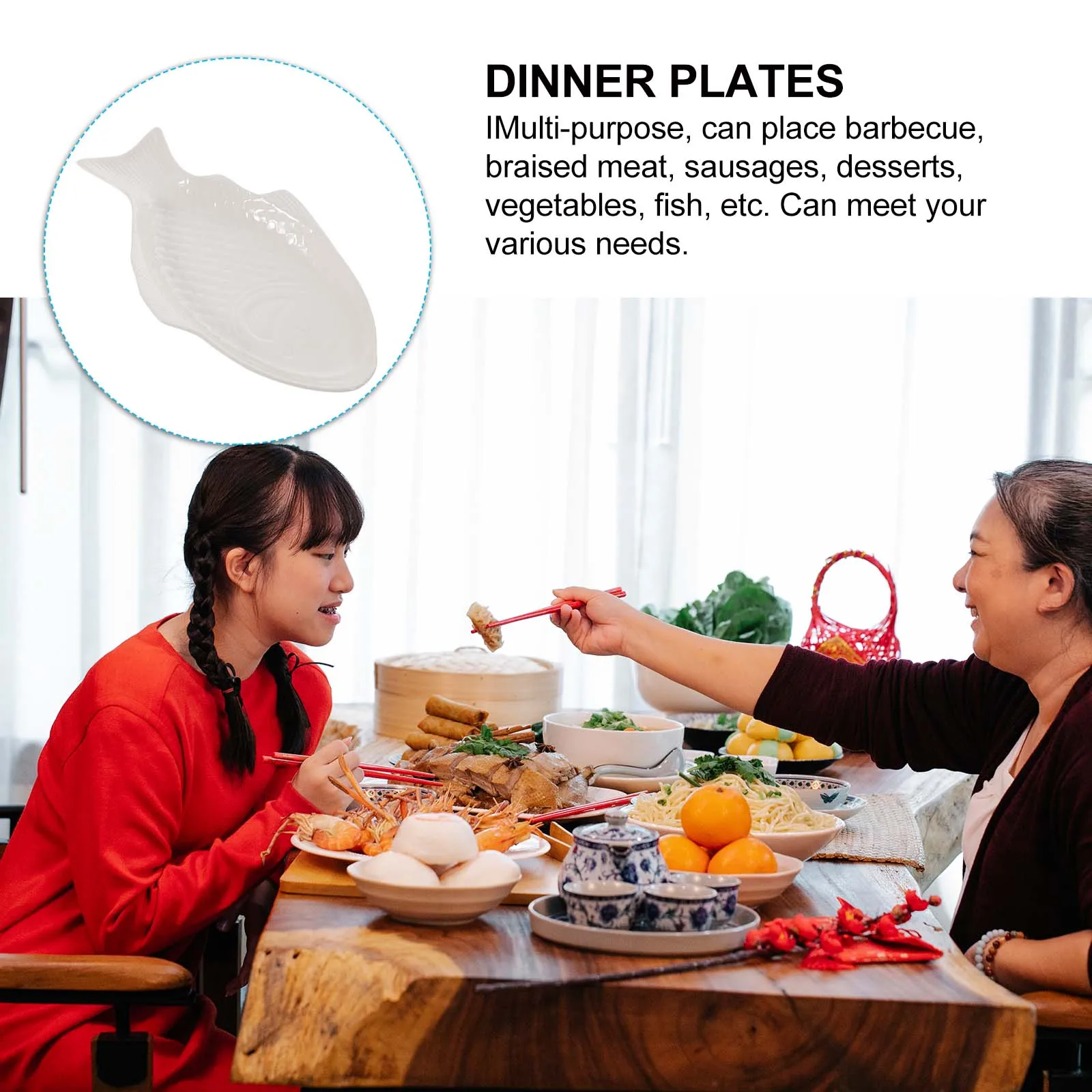 

Pans Fish Plate Ceramic Meal Tableware Marine Animal Dinner Serving Platter Platters
