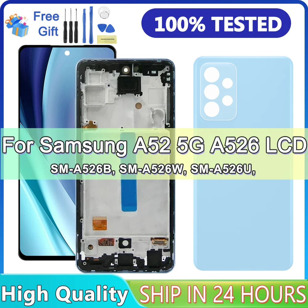 

Screen Assembly for Samsung Galaxy A52 5G A526 A526B 526B/DS Lcd Display Digital Touch Screen with Frame for Samsung A52 5G