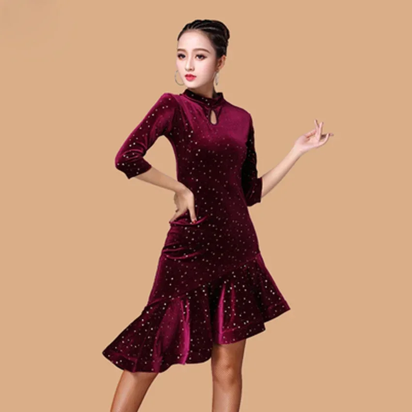 Latin Costume Ballroom Dance Pratice Wear Competition Performance Clothing Elegant Evening Party Dresses