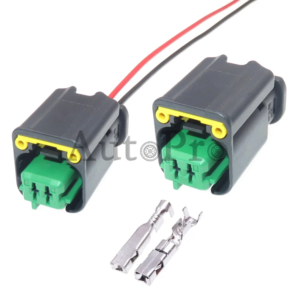 

1 Set 2 Hole 1801176-5 AC Assembly Car Wiring Terminal Socket for BMW Peugeot Citroen Engine Fan Water Temperature Sensor