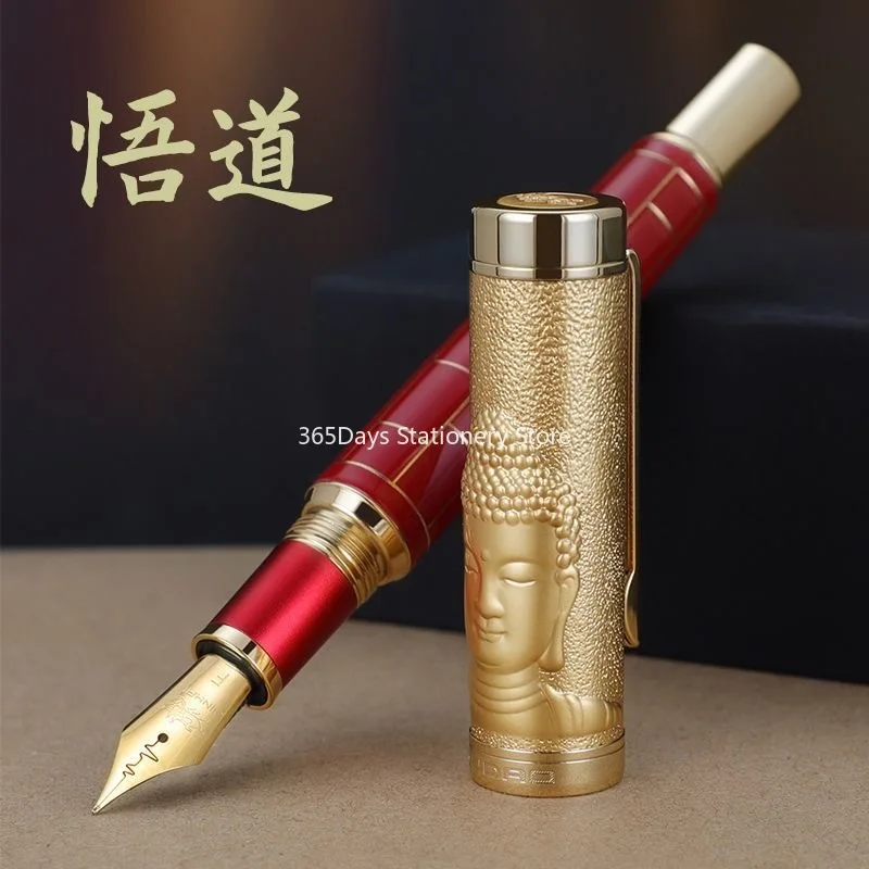 jinhao wudao batimento cardiaco no6 metal caneta fonte buda tatagata padrao tonaca caneta bone estudante escrita presente de negocios 01