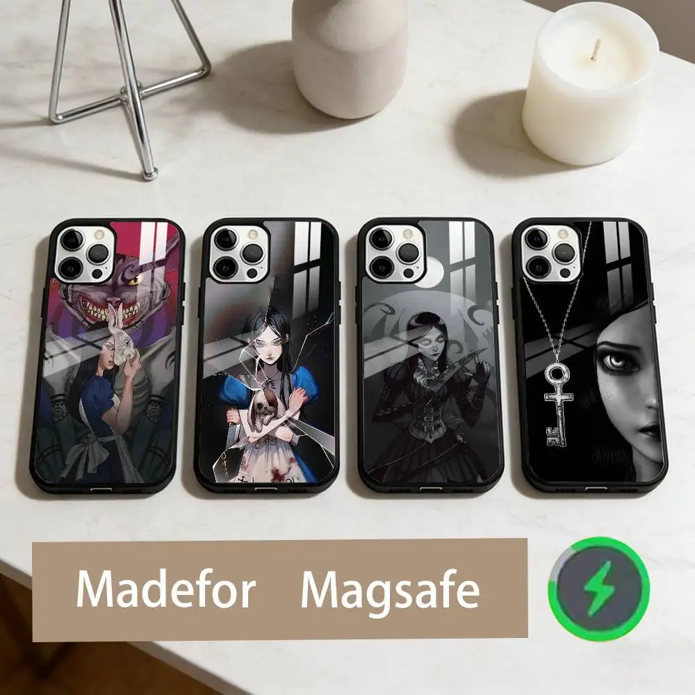 

G-Game A-Alice Madness Returns Phone Case For iPhone17,16,15,14,13,12,11 Plus,Pro Max Magnetic For Magsafe Wireless Charging