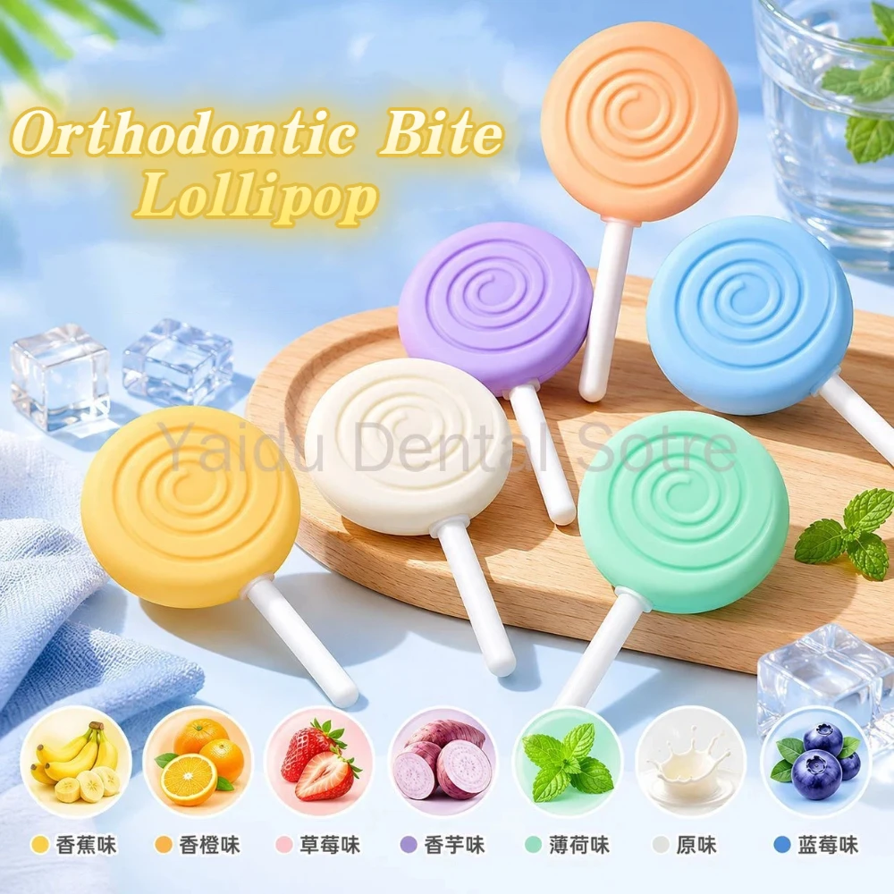 30Pcs Orthodontic Chew Sticks Lollipop Shape Aligner Bite Chewers for Invisible Dental Braces Teeth Grinding Relief Training