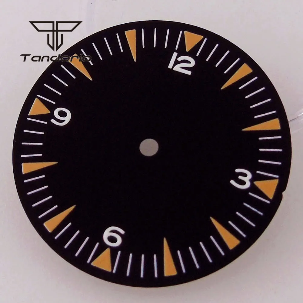 29mm Black Sterile Watch Dial Face Orange Marks Accessories Part Fit NH35 NH36 Miyota82 Series ETA2824 PT5000 Automatic Movement