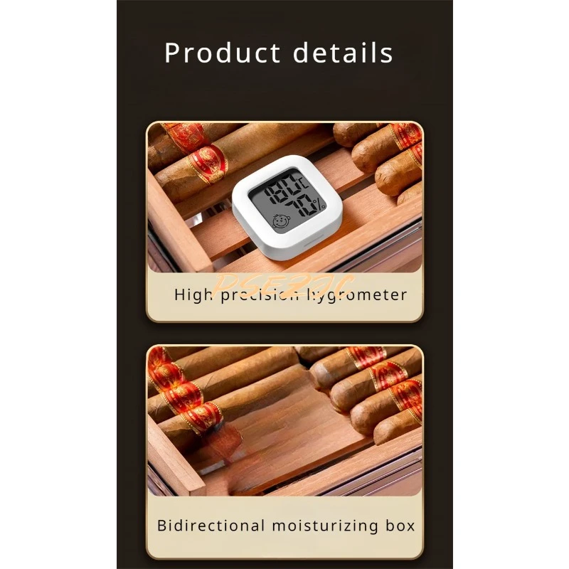 Simple and Portable Large Capacity Plastic Transparent Cigar Box with Sealed Double-layer Cigar Travel Moisturizing Box