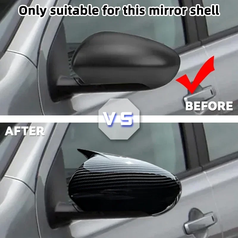 Side Door Mirror Cover Cap for Nissan Qashqai J10 2007-2014 European Version Jasper Black Side Mirror Cover Cap Car Accessories