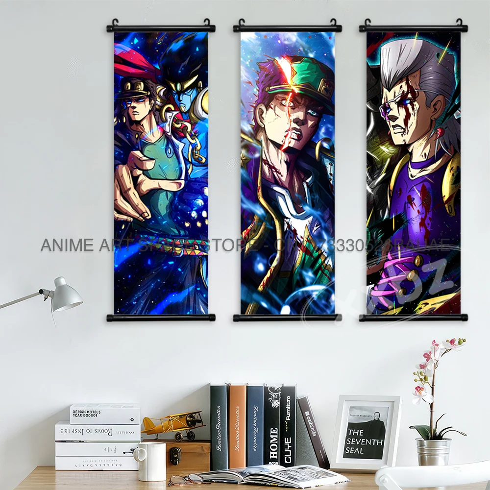 JoJo\'s Bizarre Adventure Hanging Painting Joseph Joestar Canvas Anime Poster Home Decorative Dio Brando Wall Art Scrolls Picture