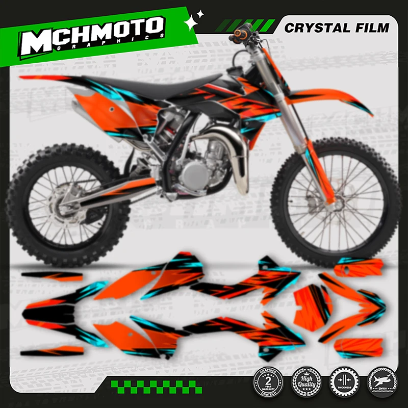 

MCHMFG Complete Motorcycle Graphics Background Decal Stickers Kits For KTM 2013 2014 2015 2016 2017 SX85 Number Name Custom
