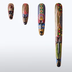Wood Hand painted mask wall pendant decoration Southeast Asia living room East Pakistan mask wall decorated Thailand crafts