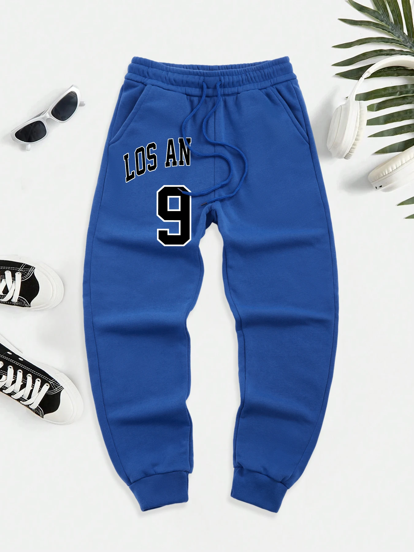 

United States Number 91 Printing Sweatpants Men'S Street Autumn Long Pants Basic Elastic Waist Trousers Jogging Comfy Pant