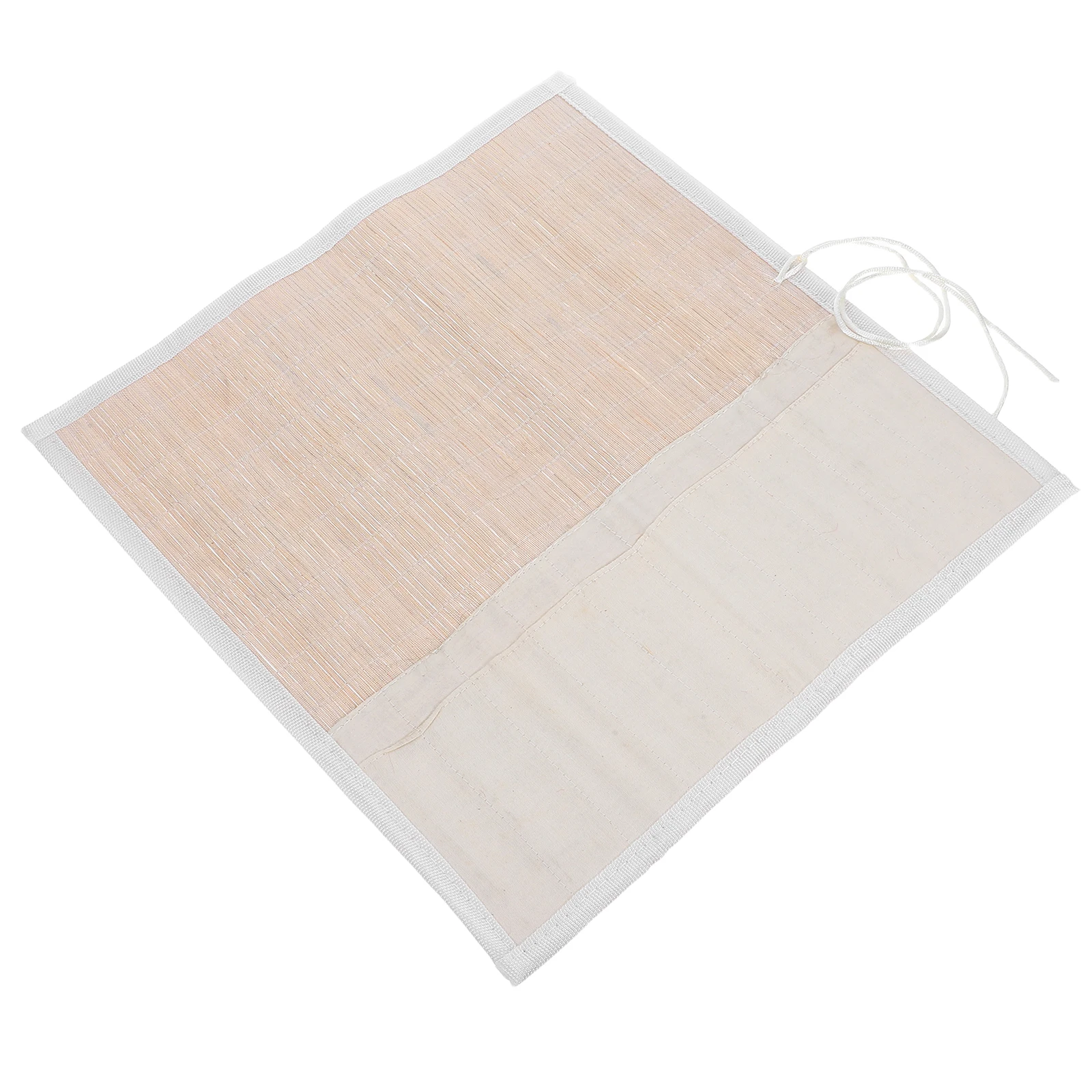 

10pcs Bamboo Roll Up Pen Organizer 10 Slots Paint Brush Holder Breathable Durable Canvas Lining Space Saving For Calligraphy