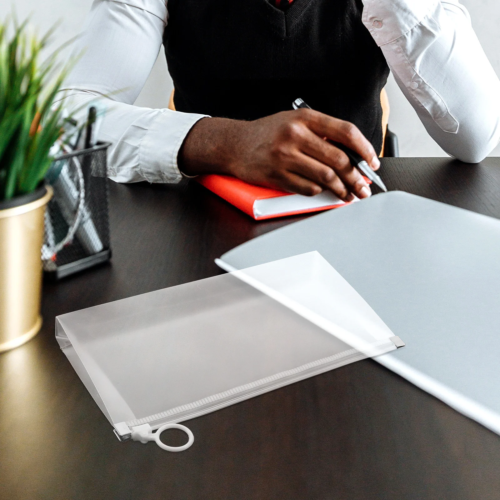 

5Pcs Large Capacity File Bag B6 Plastic Document Organizer with Cardholder Waterproof Storage Pockets for School Office Supplies