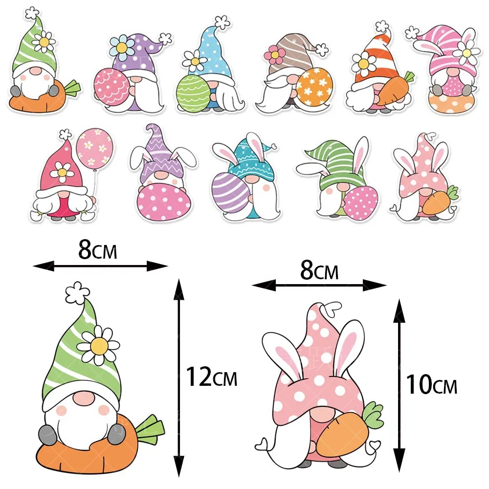 Happy Easter Hanging Tags Decorations Faceless Elderly Bunny Chicken Paper Gift Tags Ornaments Labels Easter Party Gift Supplies