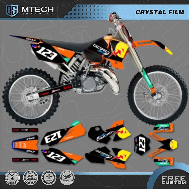 DSMTECH Motorcycle Graphics Background Decals Stickers Kits for KTM 125 250 300 350 450 2003 2004 SX SXF 2004 EXC 011
