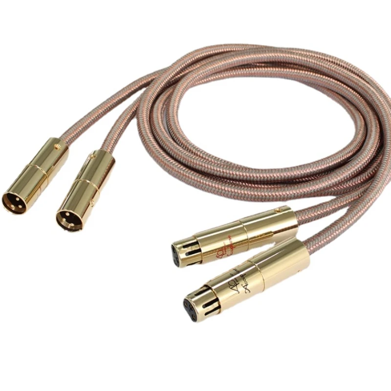 HiFi Audio Interconnect Line Audiophile Male to Female XLR Balanced Cable 24K Gold Plated Plug