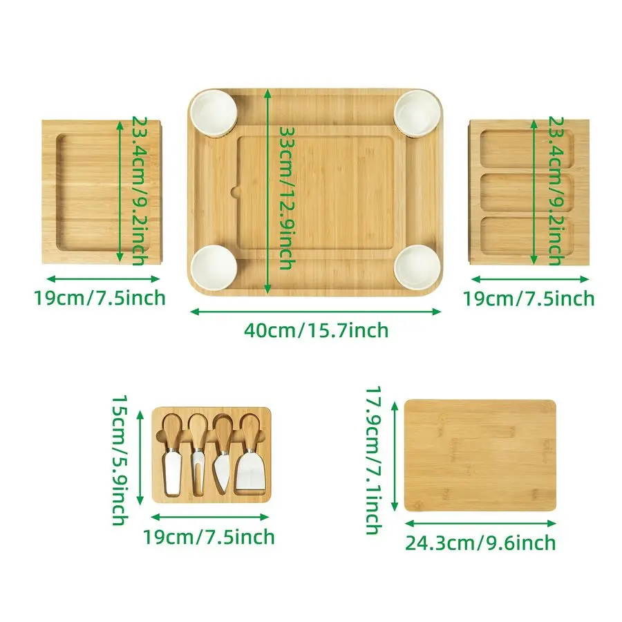 ステンレス製のナイフ、スレート、ボウルが付いたボードチーズトレイセット。 新築祝い、結婚祝い、ブライダルシャワーのギフト CB002