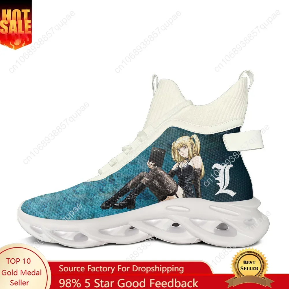 

Death Note High Top Sneakers Anime Manga Men Women Teenager Sports Running Shoes Sneaker Lace Up Mesh Footwear Custom Made Shoe