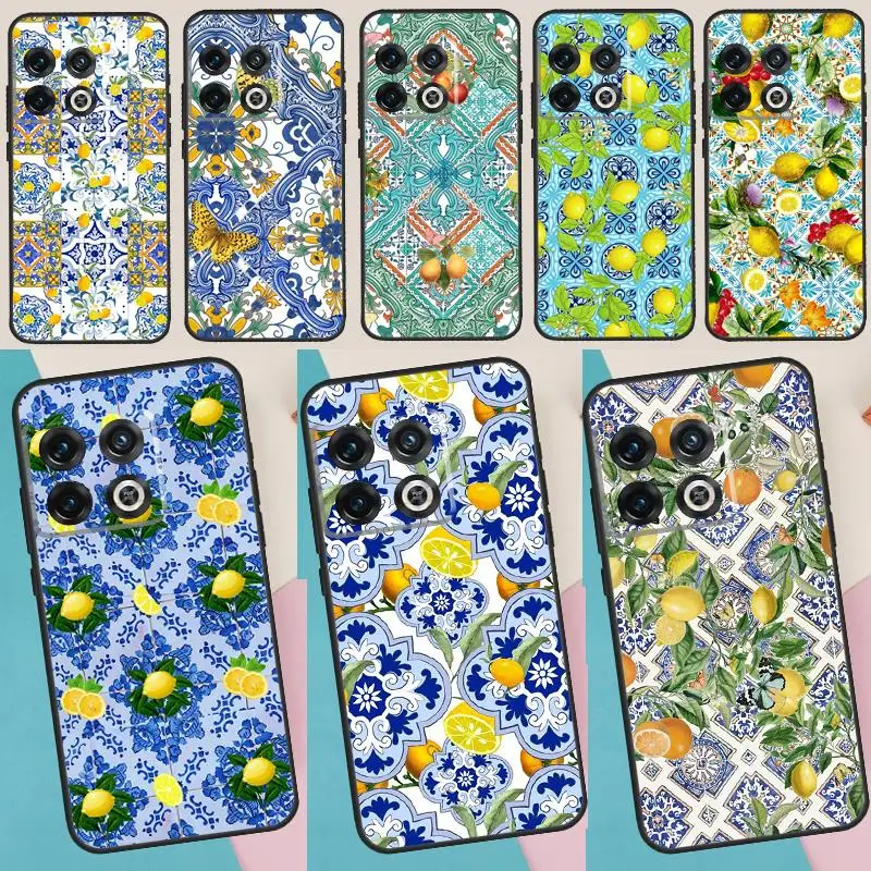 Mediterranean Lemon Silicone Phone Case For Oneplus 10R 9 R 9RT One Plus 10 9 Pro 9RT Nord 2 T Ace Soft Cover Coque