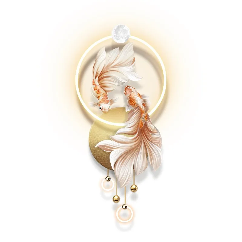 Cream wind entrance entrance Koi decorative painting aisle corridor