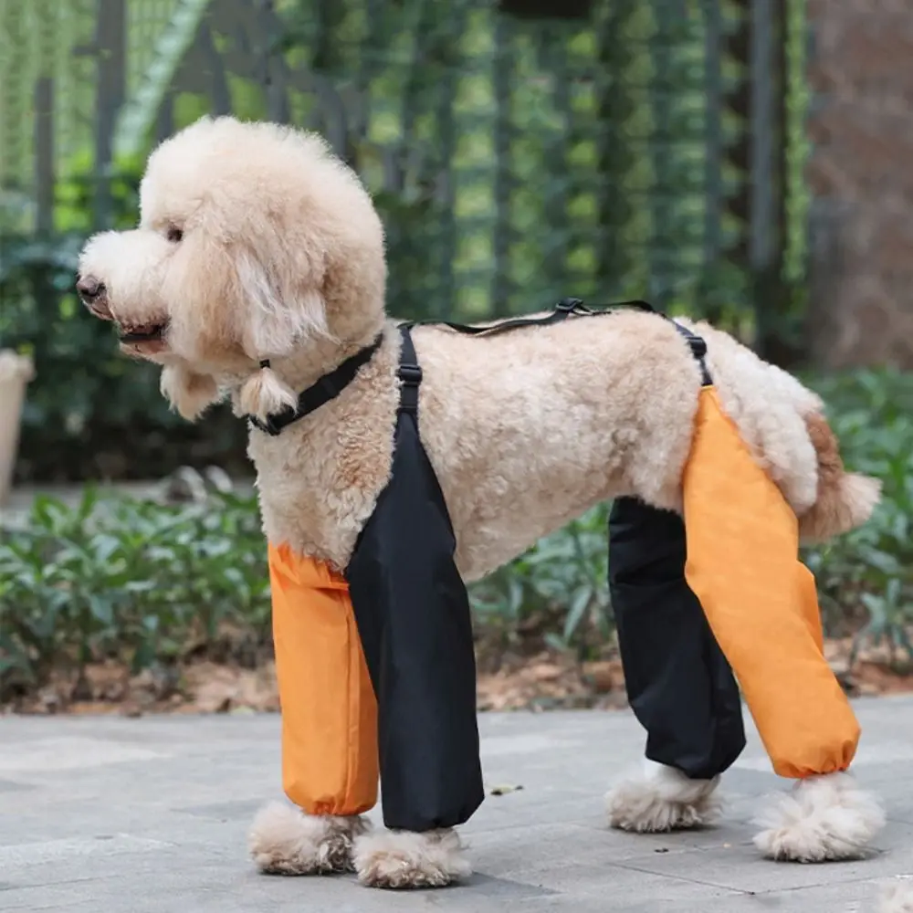 Waterproof Dog Leg Sleeves Wear Resistant Breathable Dustproof Dog Pants with Collar Colorful Dog Leg Cover for Dogs Puppy