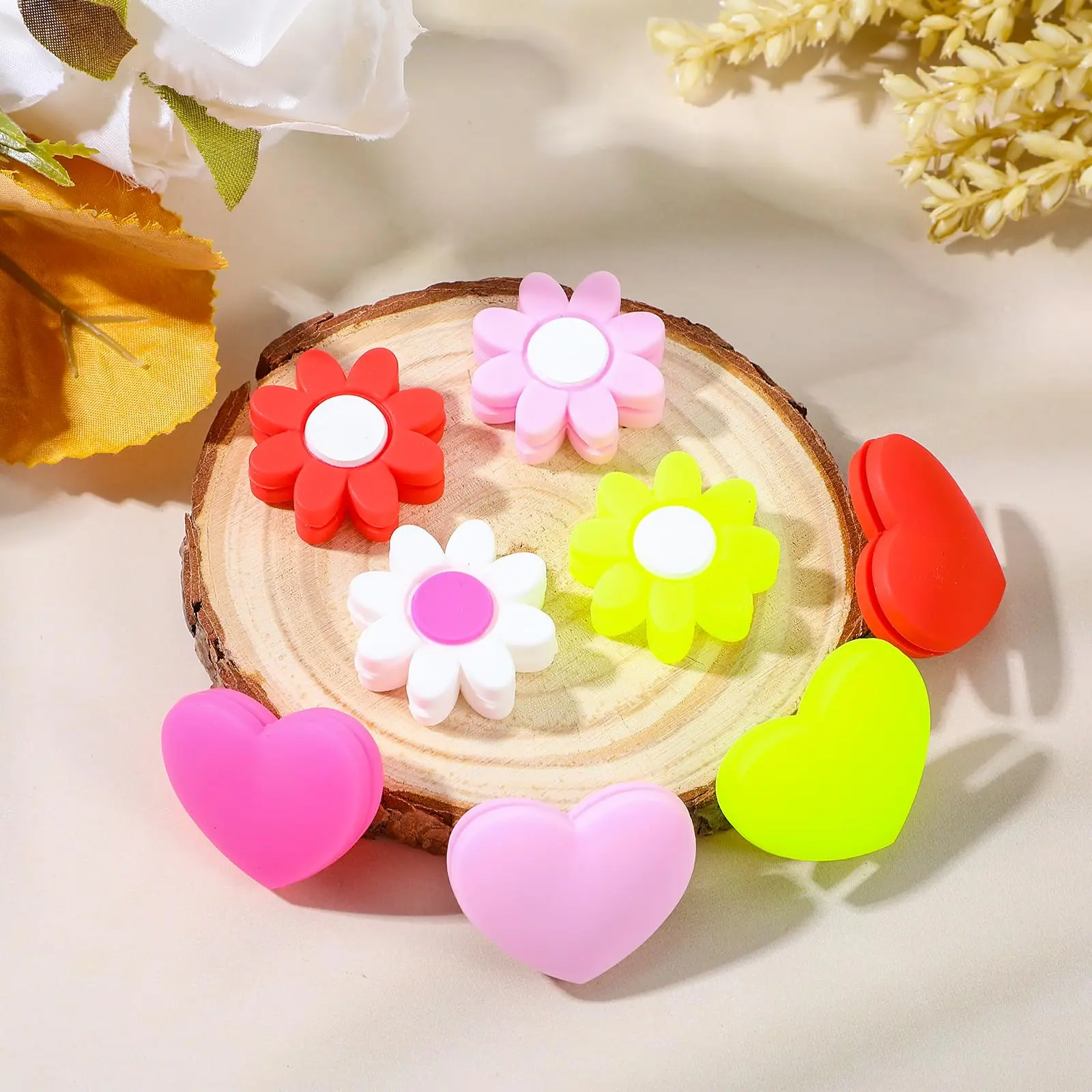 Tennis Racket Vibration Dampener Heart Tennis Shock Absorber for Racket Flower  Tennis Racquet String Silicone Dampener Tool
