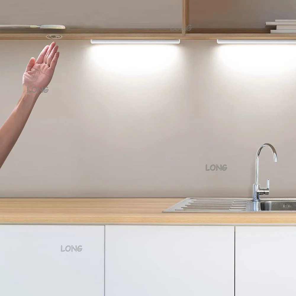 Wooden Touch Switch Hidden Dimming Sensor for Cabinet Light, Penetrating Touch & Wave Control, 5-24V DC, Invisible Installation