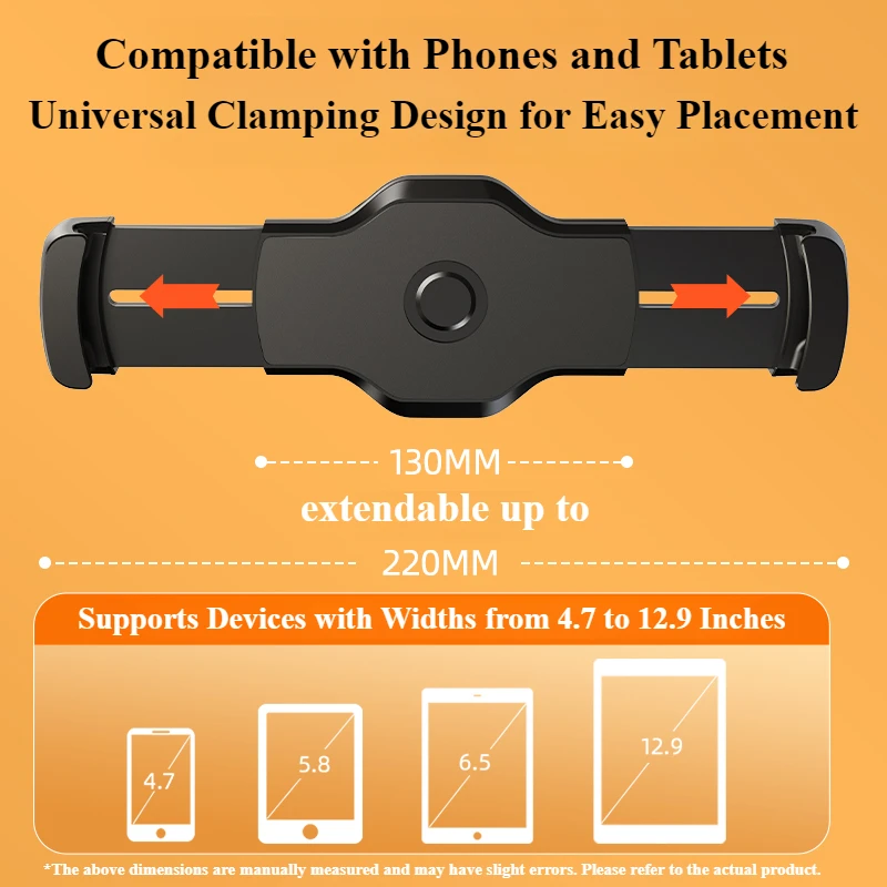 Hipacool Car Suction Cup Tablet Stand Holder 360°Rotate Adjustable Phone Bracket for iPhone iPad 4.7-12.9" Devices Car Accessory