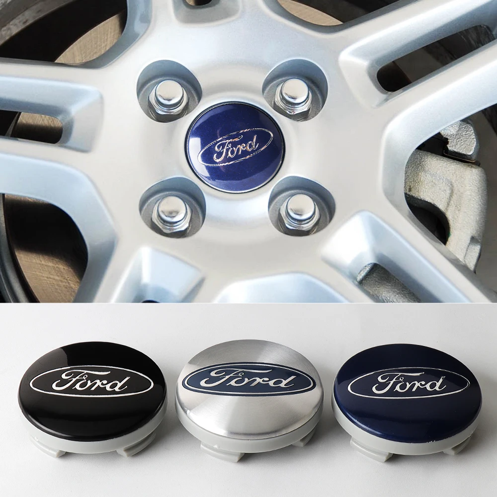 4Pcs 54mm Auto Emblem Original Wheel Center Cover Car Badge Hubcaps For Ford Focus MK2 Fiesta Mondeo Shelby Kuga Ecosport Falcon