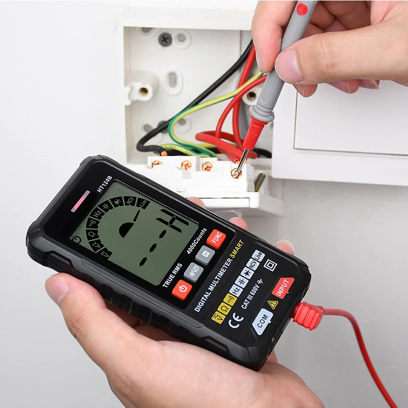 HT124B Large Screen High Precision Intelligent Anti Burn Electric Meter Fully Automatic Maintenance Electrician Multimeter