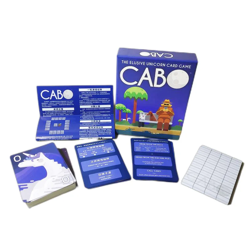 CABO Board Game with Magical Unicorn Cards, Bilingual English and Chinese, Perfect Party Game for Any Occasion