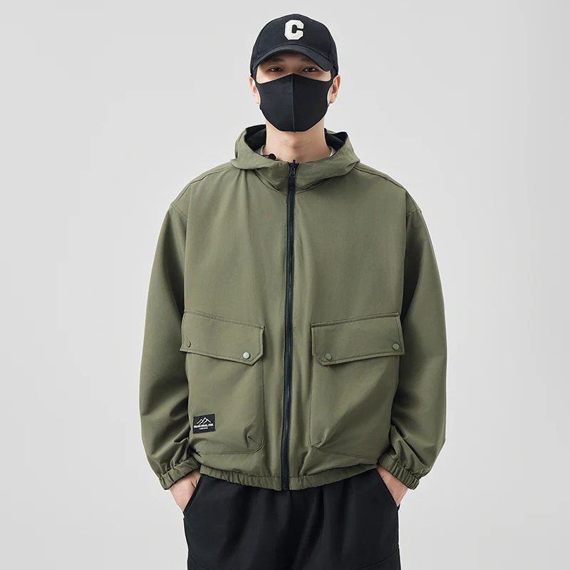 

Trendy Men's Double-Sided Wearable Windbreaker Jaet Spring Autumn 2025 New Large ket Workwear Jaet Spor Sle Clothes