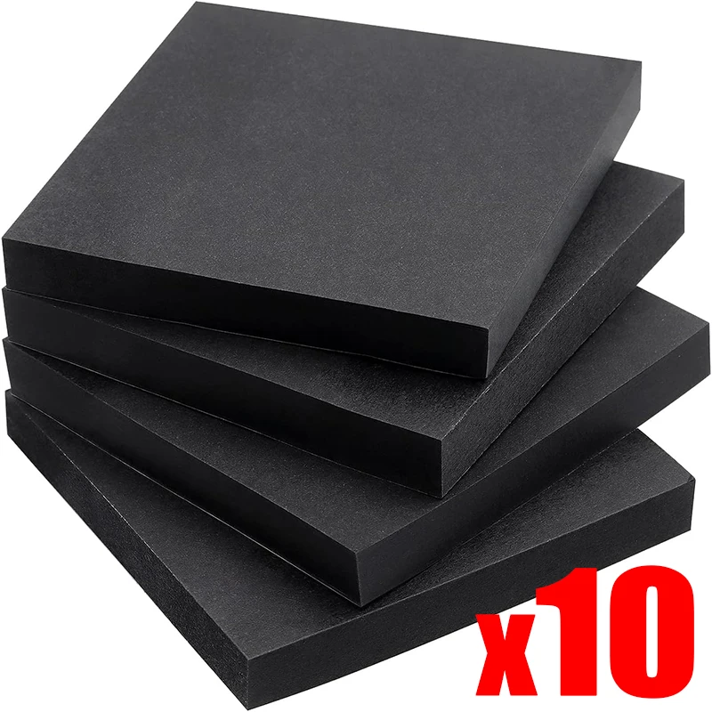 

50Sheets 76*76mm Black Note Paper Self-adhesive Memo Pads Calendar Planner Gift Card Creative Stationery School Supplies