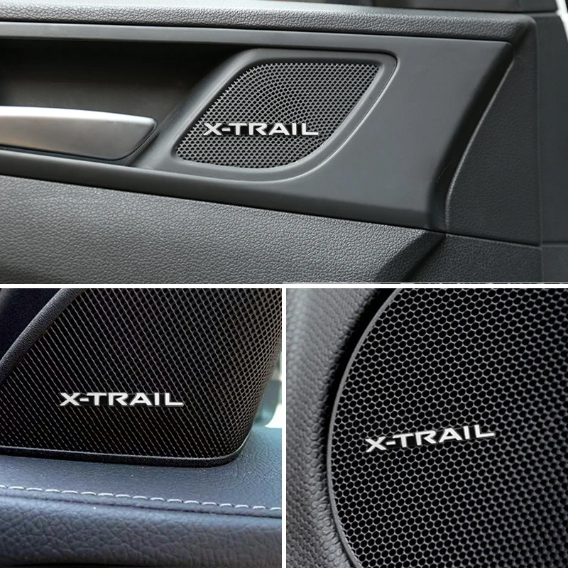 4pcs 3D Aluminum Badge Emblem Sticker For Nissan X-TRAIL XTRAIL T30 T31 T32 2013-2019 Accessories car audio decorate