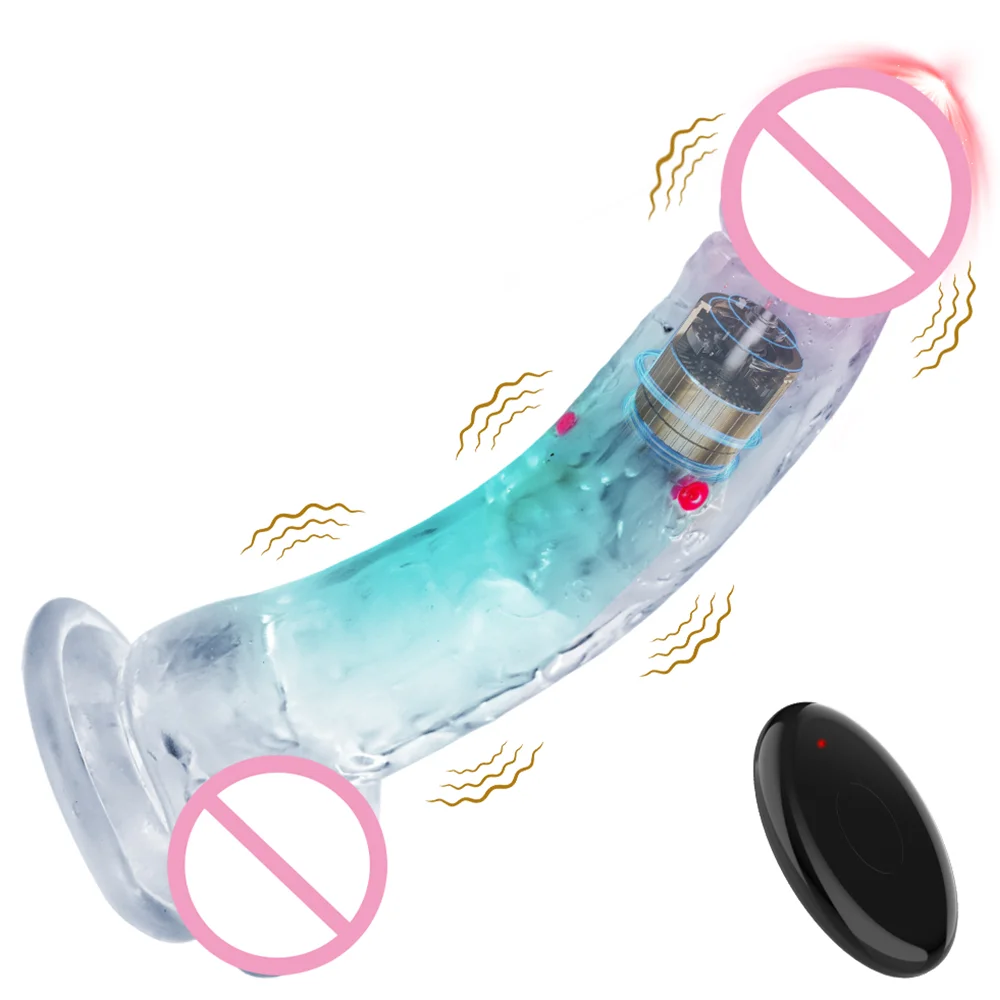 LED Big Dick Vibrator Realistic Jelly Dildo 3 Sizes Anal Sex Toys Vibrating Soft G Spot Vaginal Stimulator for Women Gay Adult