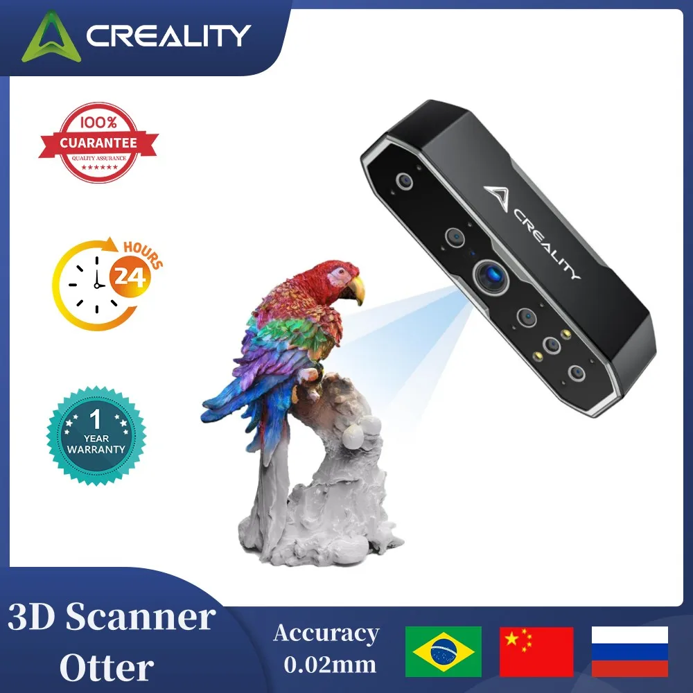 3D-сканер Creality CR-Scan Otter, точность 0,02 мм, отслеживание с защитой от сотрясений, 20 кадров в секунду, стереосистема с четырьмя линзами,