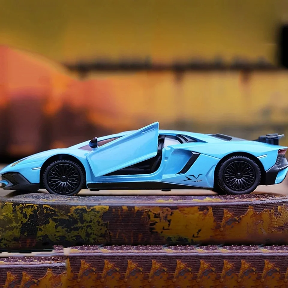 1:36 Aventador LP750-4 SVJ Coupe coche de juguete RMZ City Diecast Metal miniatura modelo extraíble colección regalo para niño