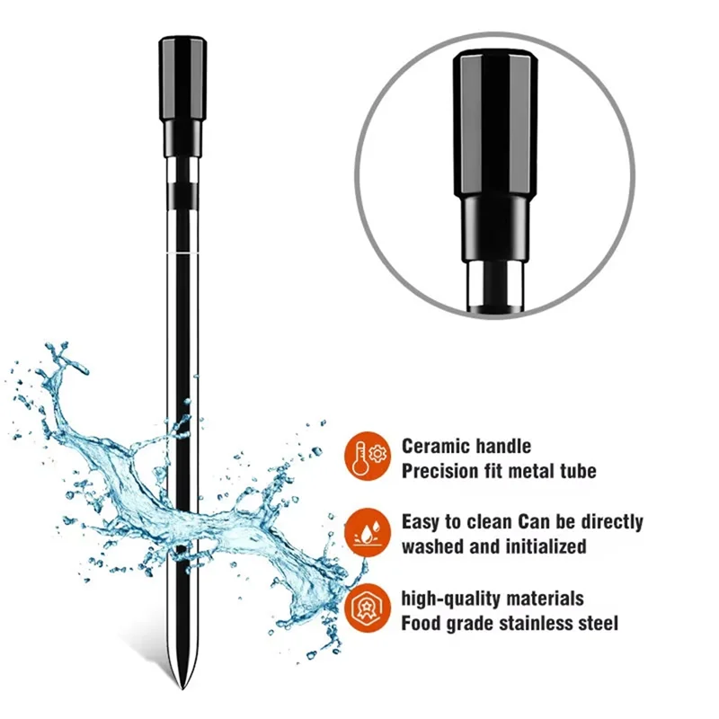 

Meat Thermometer With App, Real-Time Monitoring For BBQ And Oven, Smoker - Wireless, Rechargeable-B61B