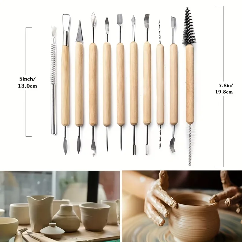 11Pcs For Dropshipping Pottery Clay Tool Air Dry Ultra Light Clay Sculpting Ceramics Set for Carving Modeling Crafting Wholesale